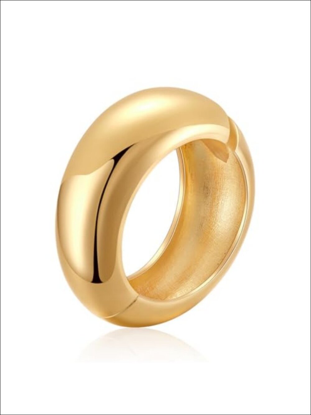 18K Gold Plated Chunky Cuff Bracelet Wide Bangle Minimalist